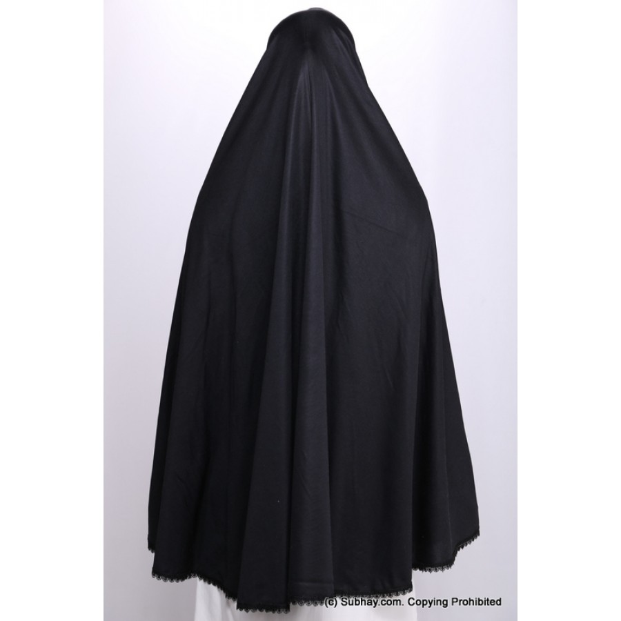 Women's Cotton Scarf or Hajj or Umrah Ihram - Black